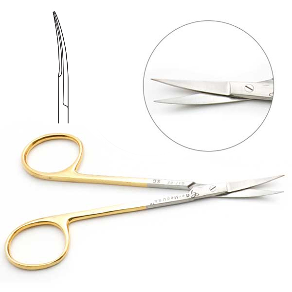 Iris Scissors 11 5cm Curved TC Insert Jaws GerDentUSA