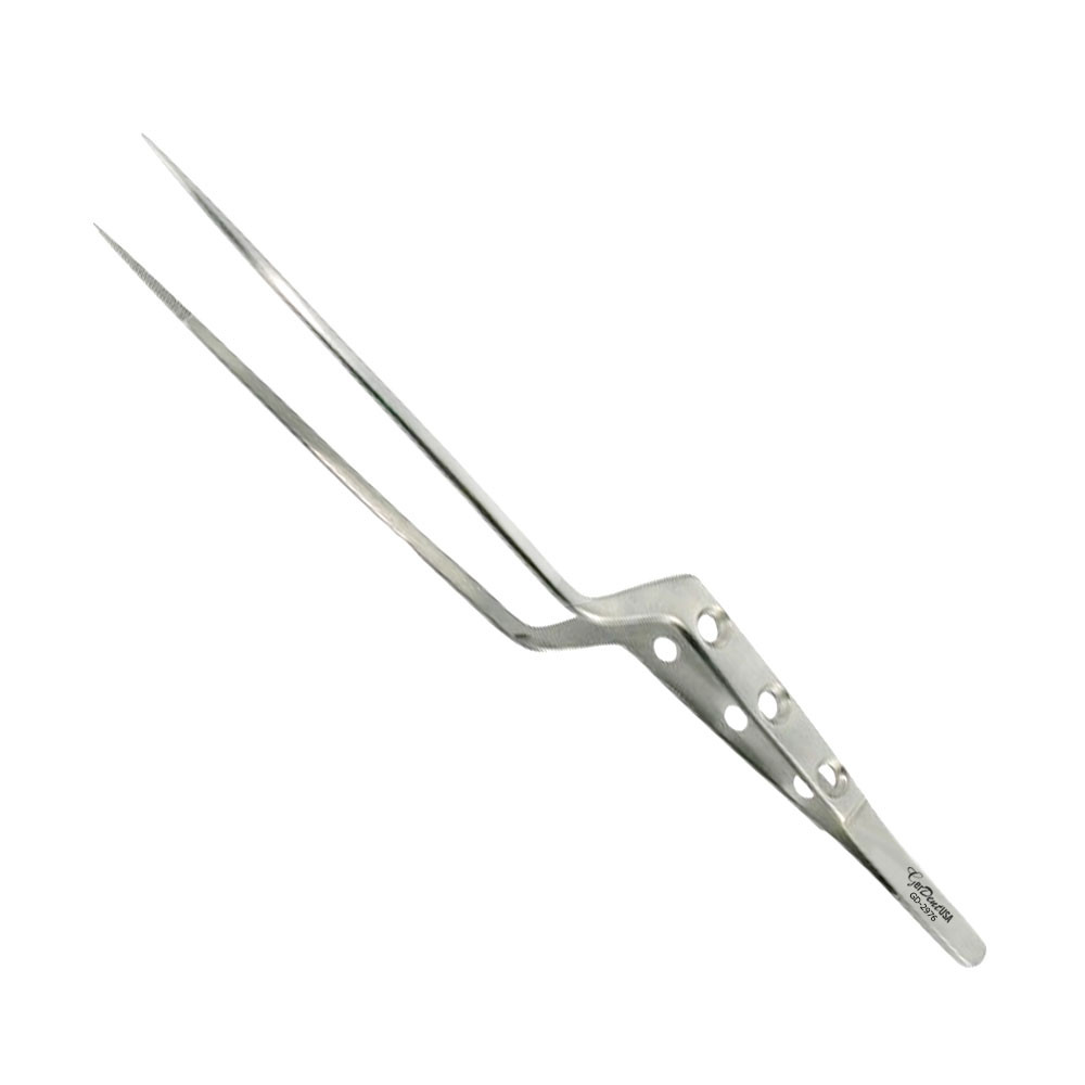 S.S Meriam College Cotton Tweezer – 16cm Angled Tip Dental Dressing Forceps (Stainless Steel)
