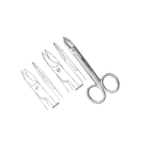 Crown Scissors Curved 10.5cm, Serrated