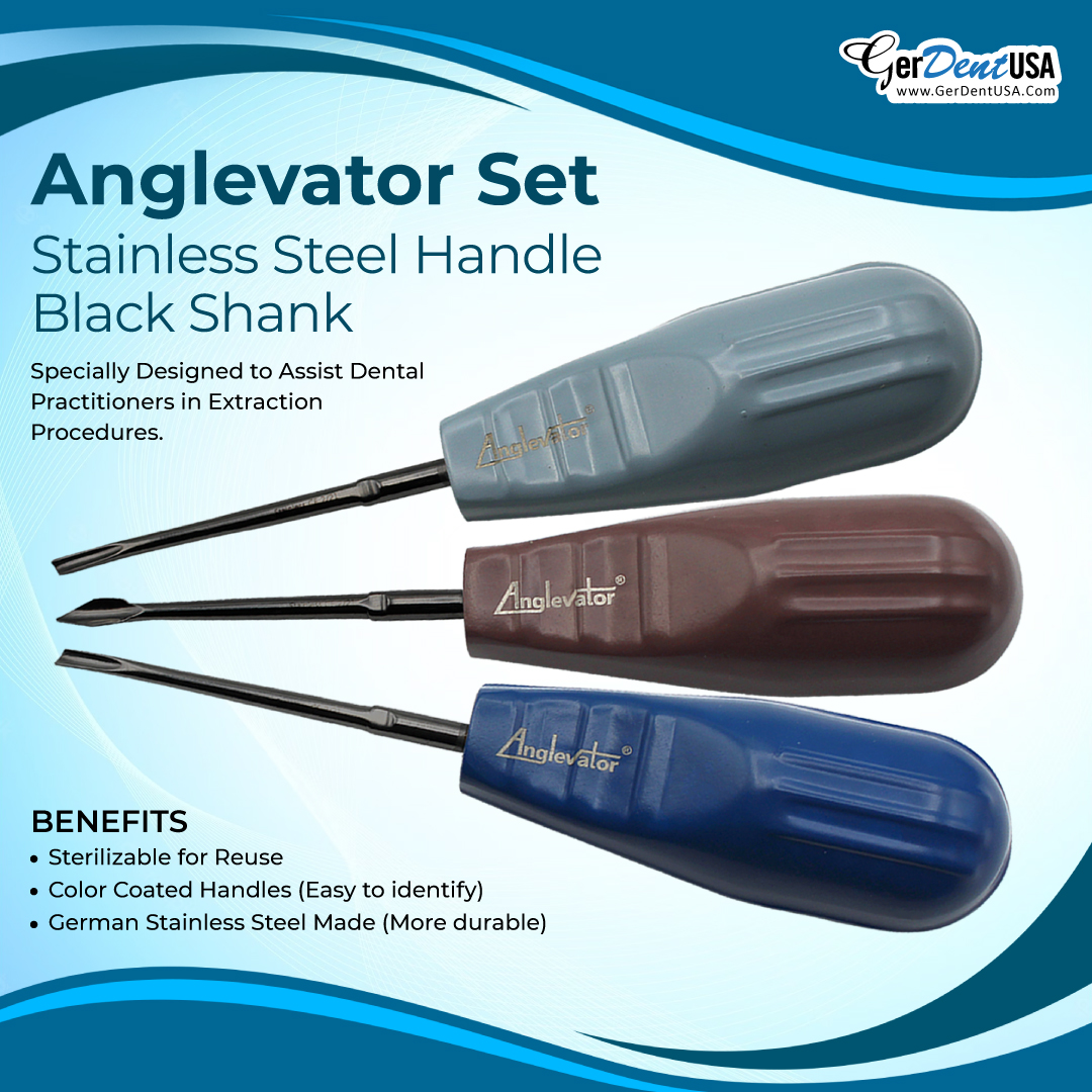 Anglevator Set Stainless Steel Handle Black Shank